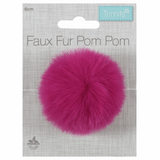 Pom Pom Faux Fur 6cm: 1 Piece Various Colours