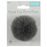 Pom Pom Faux Fur 6cm: 1 Piece Various Colours