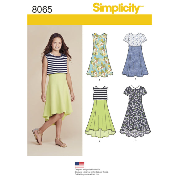 8065 Girls Plus Dress or Popover Dress