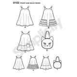 8102 Child's Easy-to-Sew Sundress and Kitty Tote