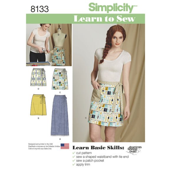 8133 Ladies Learn to Sew Wrap Skirts