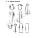 8177  Mimi G Style Trousers, Coat or Vest, and Knit Top for Ladies and Plus Sizes