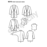 8218 Ladies Easy-to-Sew Jackets and Vest