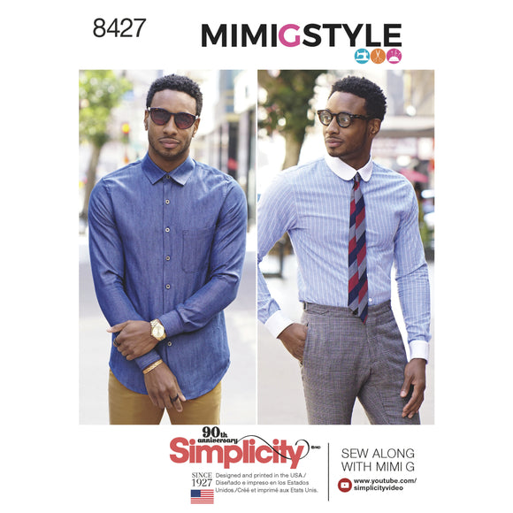 8427 Men's Fitted Shirt with Collar & Cuff Variations