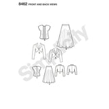 8462 Ladies Vintage Blouse, Skirt and Lined Bolero