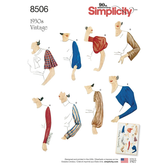 8506 Ladies Vintage Set of Sleeves