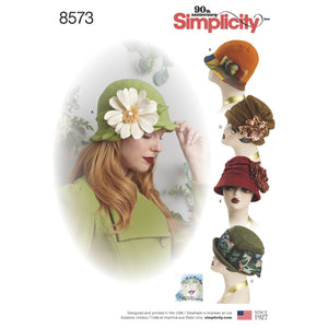 8573 Ladies Flapper Hats in Three Sizes