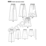 8605 Ladies Pull on Skirt and Trousers