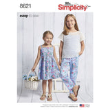 8621 Child's and Girl's Dress, Top, Trousers and Camisole