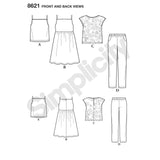 8621 Child's and Girl's Dress, Top, Trousers and Camisole
