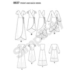 8637 Ladies Wrap Dress