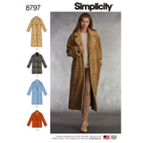 8797 Ladies Loose Fitting Lined Coat