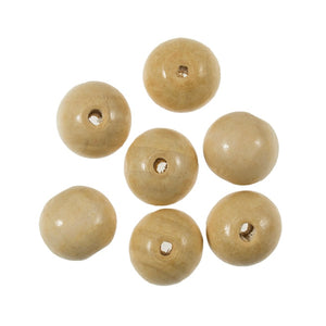 Macrame Beads ; Beech Wood: 20mm: Pack of 7