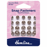 Sew-on Snap Fasteners Assorted Pack of 20
