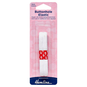 Buttonhole Elastic White