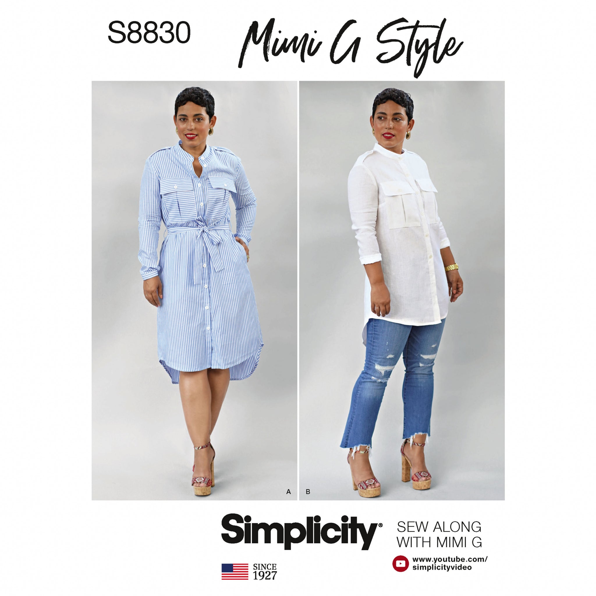 8830 Mimi G Ladies Miss Petite Shirt Dress or Tunic – Patches