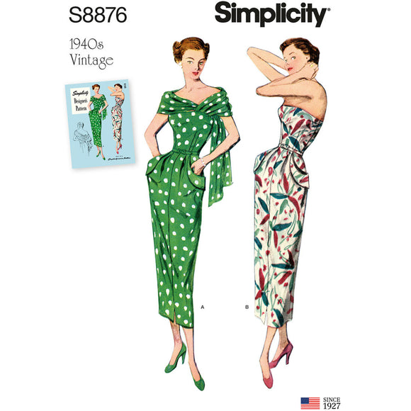 8876 Ladies Vintage Dress and Stole