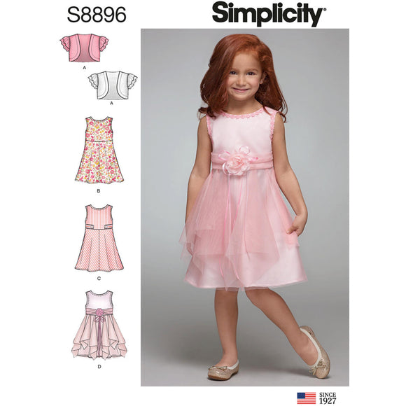 8896 Children's Dresses and Bolero