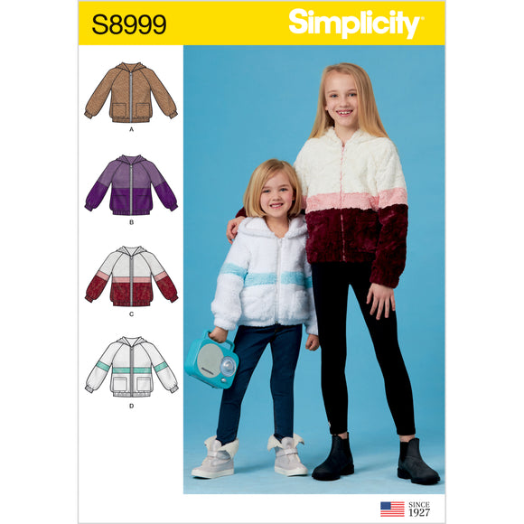 8999 Children's and Girls Knit Hooded Jacket