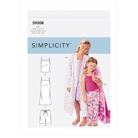 9208 Childrens Robe, Belt, Tops, Gown, Shorts & Trousers