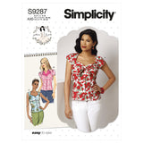 9287 Ladies Sweetheart-Neckline Blouses