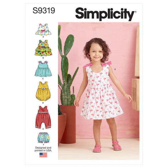 9319 Toddlers' Top, Dresses, Rompers and Panties