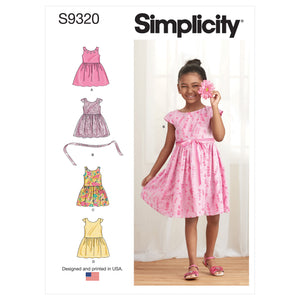 9320 Children's Dresses with gathered skirts
