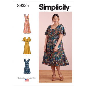 9325 Ladies and Women's Dress with Length and Sleeve Variations