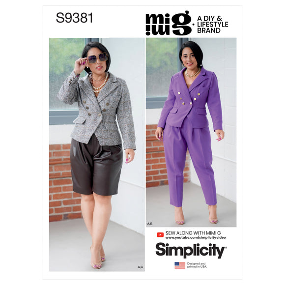 9381 Ladies Women's Lined Jacket, Trousers and Shorts