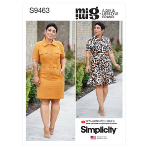 9463 Ladies Shirt Dress with Belt