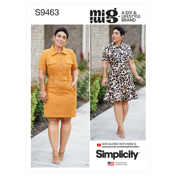 9463 Ladies Shirt Dress with Belt