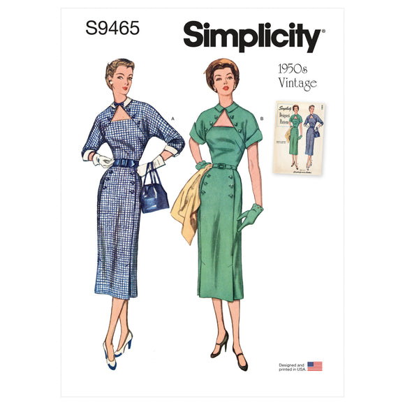 9465 Ladies 1950s Vintage Dress