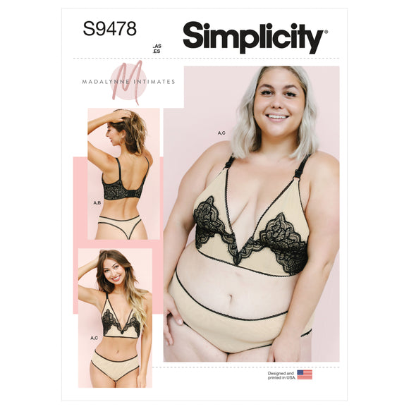 9478 Ladies and Women's Bralette and Panties