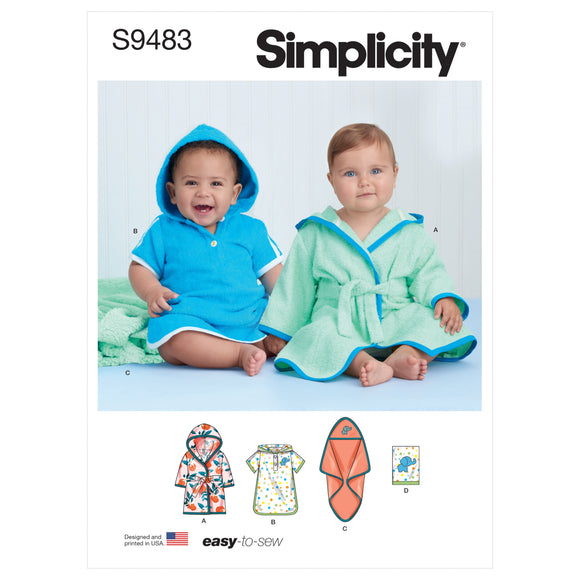 9483 Babies' Bathtime Robes and Hooded Towel