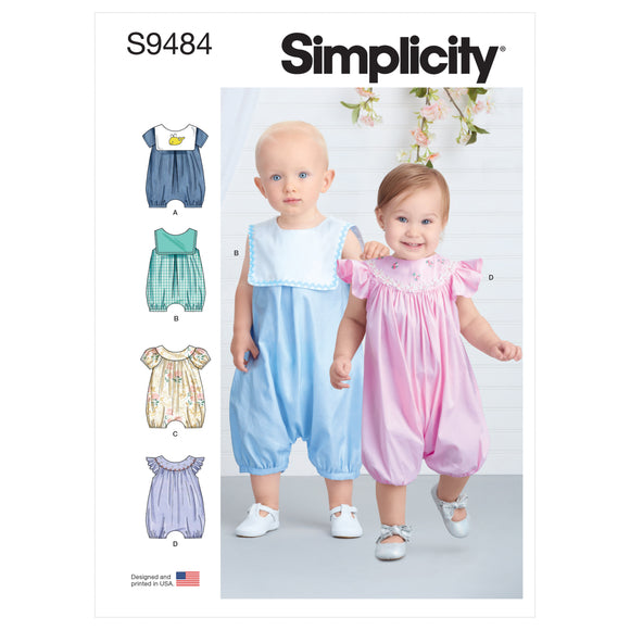 9484 Babies' Rompers