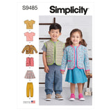 9485 Toddlers' Jacket, Top, Skirt and Trousers