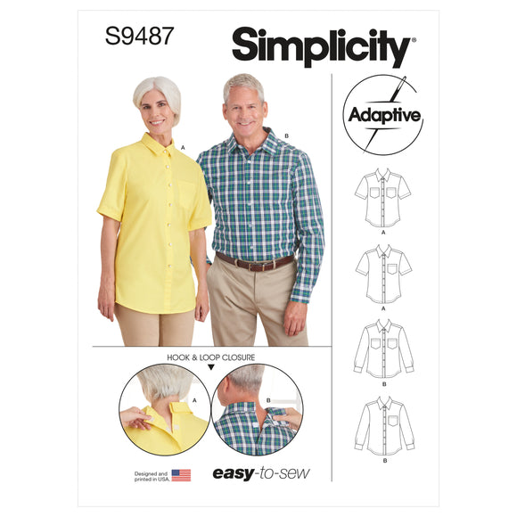 9487 Unisex Adaptive Shirt