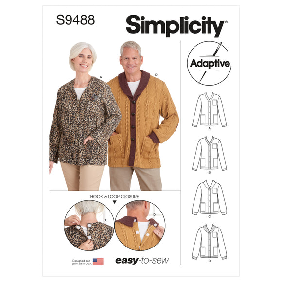 9488 Unisex Adaptive Cardigan