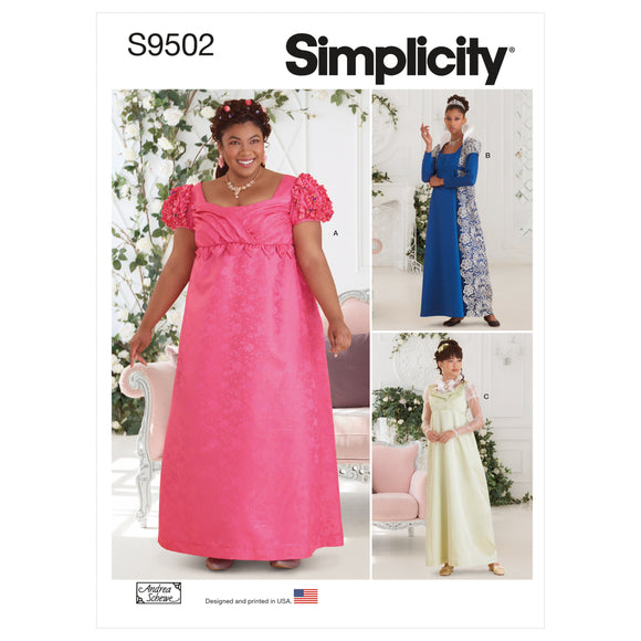 9502 Ladies and Women's Regency Costume Gowns