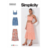 9552 Ladies Top and Skirts