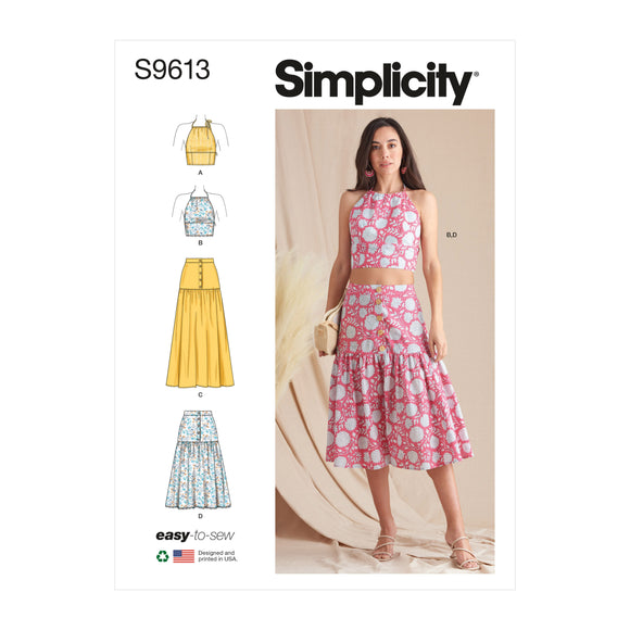 9613 Ladies Top and Skirts
