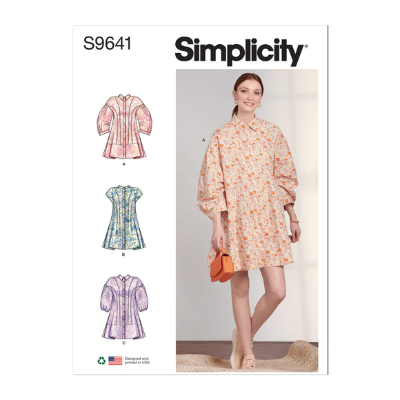 9641 Ladies Button Down Dress