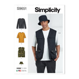 9651 Men's Knit Top, Waistcoat and Hat