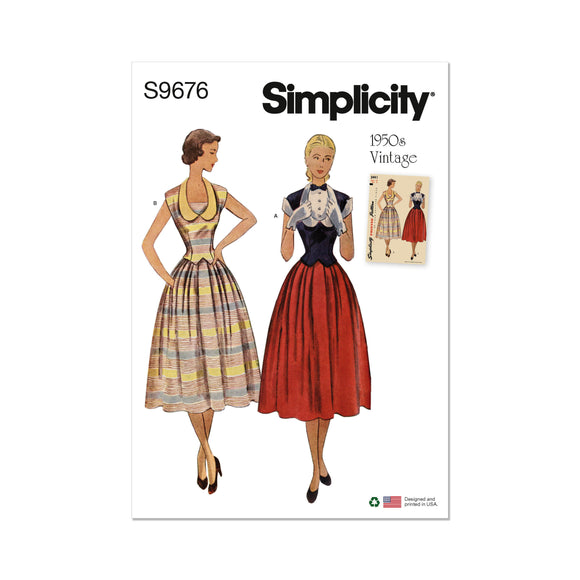 9676 Ladies Vintage Two-Piece Dresses